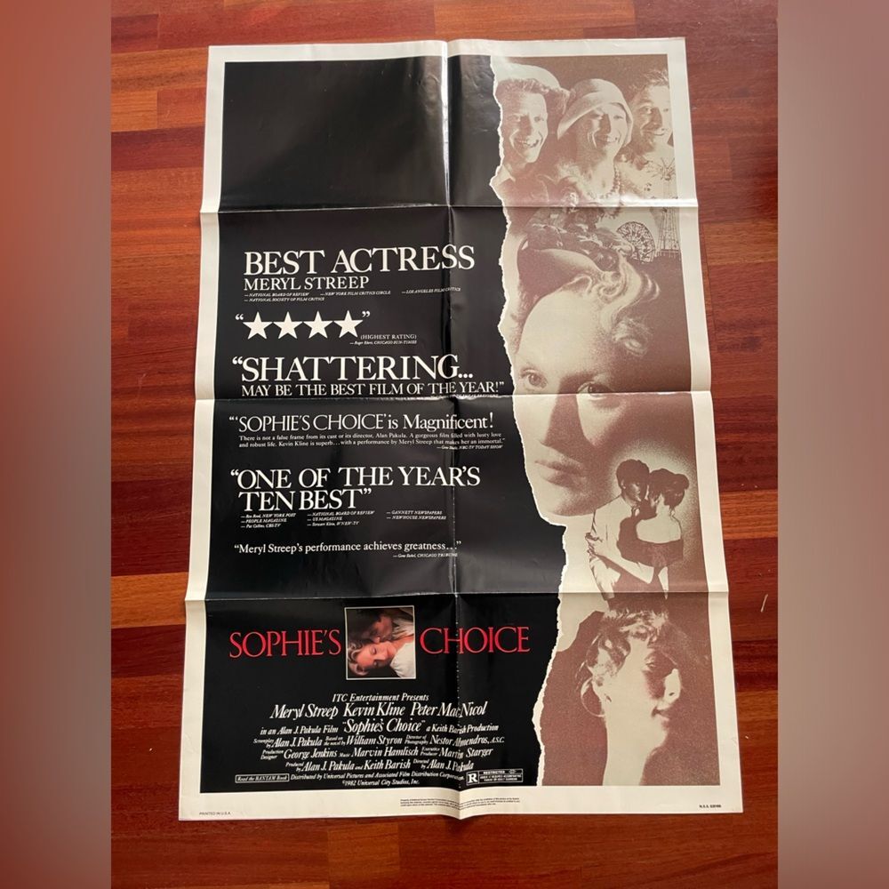 Vintage Original Sophie’s Choice Movie Theatrical Poster